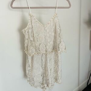 White crochet Romper